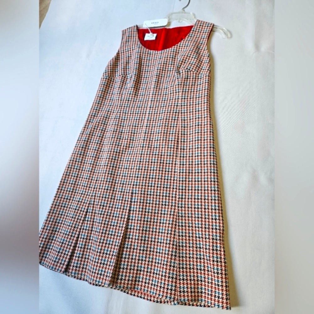 NWT $995 Akris Punto Contrast Houndstooth Dress Size 12 - Picture 5 of 15